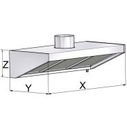   EL 220-00-070 "SNACK" fali elszívóernyő, 2200x700 mm