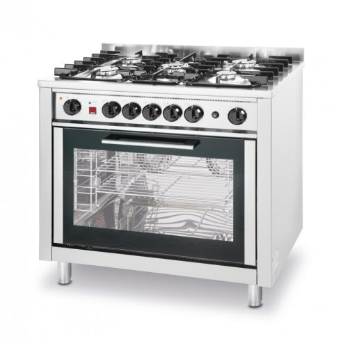 Hendi 225707 Gas cooker - 5 burners with electric oven