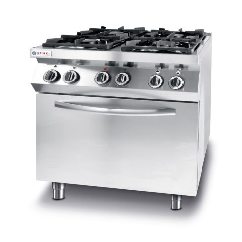 Hendi 225882 Gas cooker 4-burner with convection oven GN 1/1